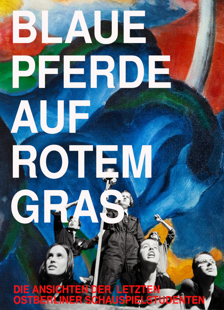 Blaue Pferde auf rotem Gras